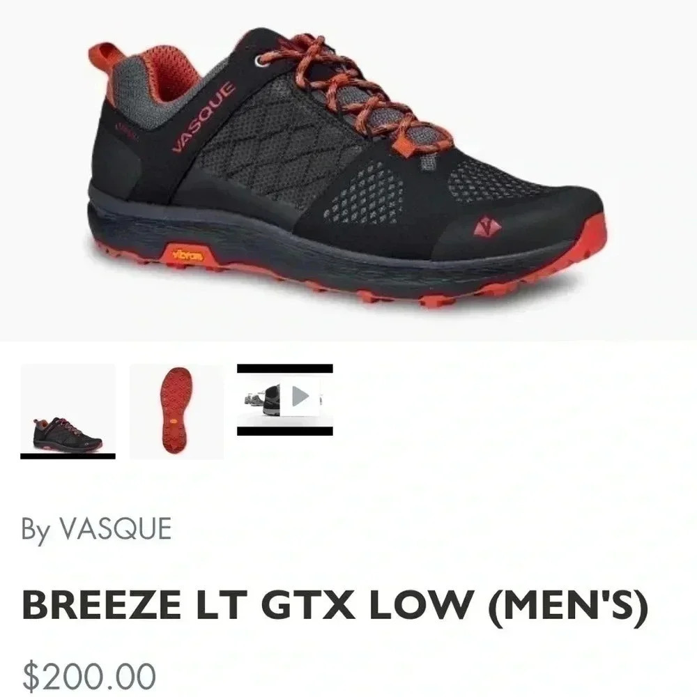 VASQUE BREEZE LT LOW GTX Men’s Waterproof  Hiking shoes New ! - Picture 10 of 10